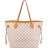 Louis Vuitton Monogram Damier Azur Neverfull MM Shoulder Bag
