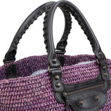 Balenciaga Raffia Panier Tote Handbag