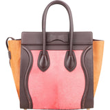 Céline Tricolor Calf Hair Luggage Tote Handbag