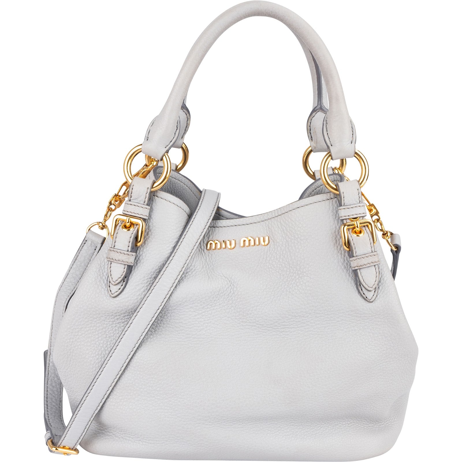 Miu Miu Vitello Lux Leather Handbag - vintageandkickz