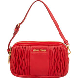 Miu Miu Matelassé Nappa Leather Double-Zip Mini Camera Handbag