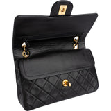 Chanel Quilted Lambskin 24K Gold Small Double Flap Shoulder Bag