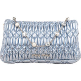 Miu Miu Metallic Matelassé Nappa Leather Crystal Embellished Crossbody Bag