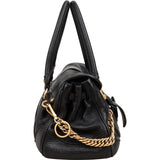Prada Black Leather Cervo Lux Dragon Satchel Handbag