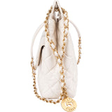 Chanel Quilted Leather Small Wavy CC Crossbody Bag