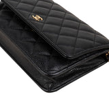 Chanel Quilted Caviar Leather Wallet On Chain Crossbody Bag
