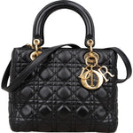 [🔄️B07 / F27] Christian Dior Quilted Lambskin Medium Lady Dior Handbag - vintageandkickz