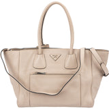 Prada Vitello Daino Leather Tote Luggage Handbag