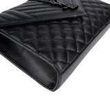 Saint Laurent Grain de Poudre Leather Medium Envelope Crossbody Bag