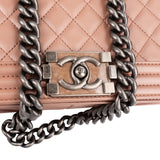 Chanel Quilted Lambskin Medium Boy Single Flap Crossbody Bag