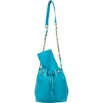 Chanel Lambskin Leather CC Drawstring Bucket Crossbody Bag - vintageandkickz