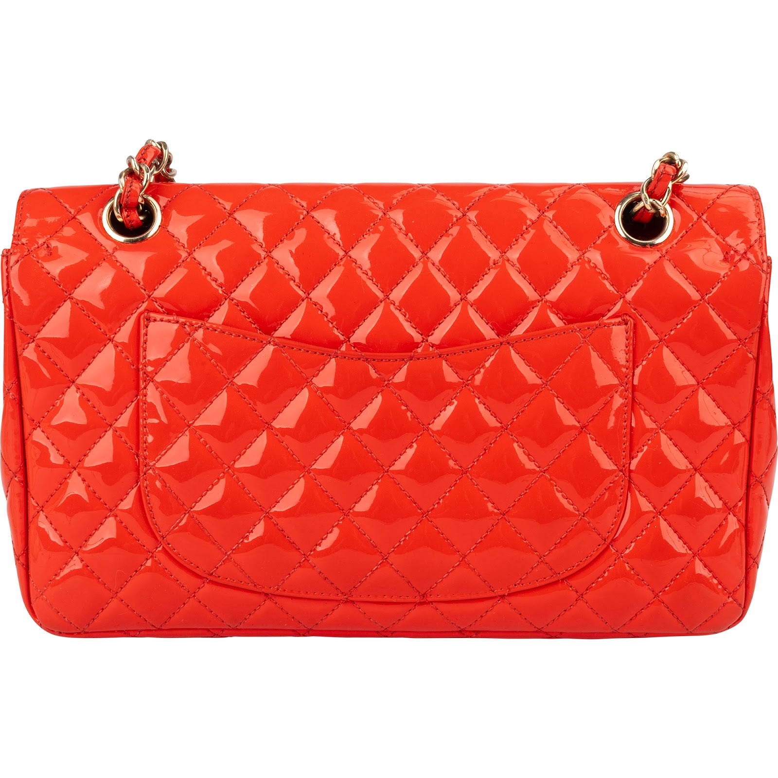 [🔄️B06 / F14] Chanel Patent Leather Medium Double Flap Crossbody Bag - vintageandkickz