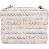 Chanel Quilted Tweed Single Flap Crossbody Bag