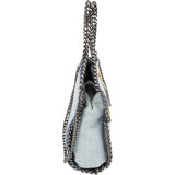 Stella McCartney Denim Floral Embroidered Falabella Tote Handbag