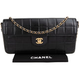 Chanel Quilted Lambskin 24K Gold Chocolate Bar Single Flap Shoulder Bag