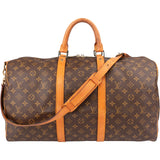 Louis Vuitton Monogram Canvas Keepall 50 Bandoulière Travel Bag