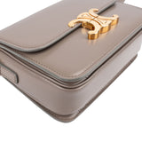 Celine Grey Shiny Calfskin Teen Triomphe Crossbody Bag
