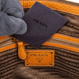 Prada Orange Vitello Daino Leather Bauletto Handbag