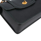 Gucci Grained Leather Bamboo Top Handle Turnlock Crossbody Handbag