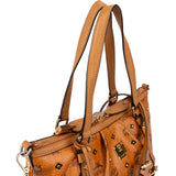 MCM Monogram Visetos Leather Studded Satchel Tote Shoulder Bag