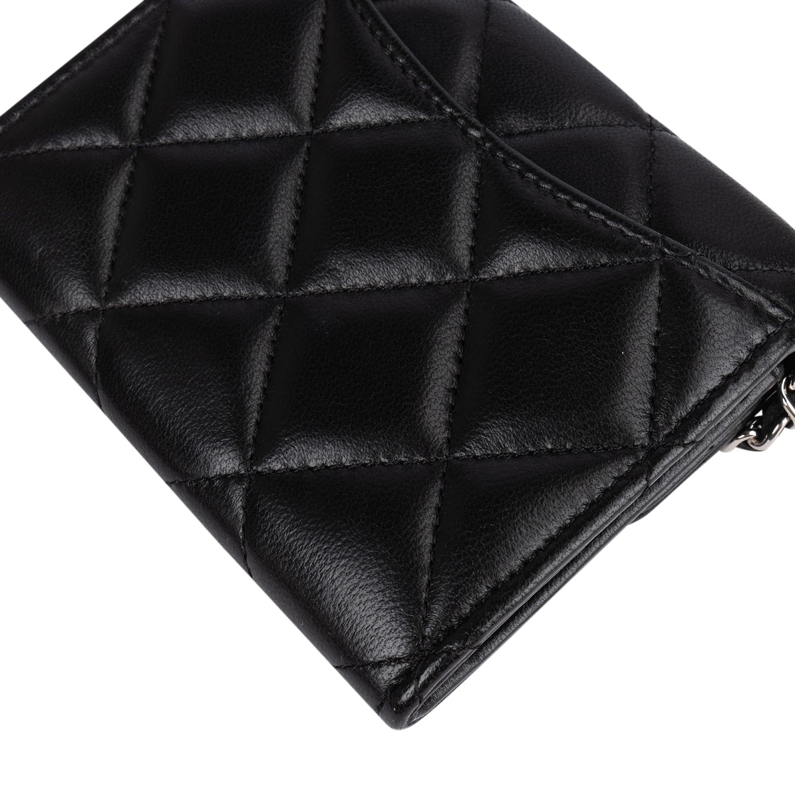 Chanel Quilted Lambskin CC Single Flap Wallet on Chain - vintageandkickz