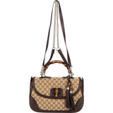 Gucci Monogram GG New Bamboo Top Handle Handbag