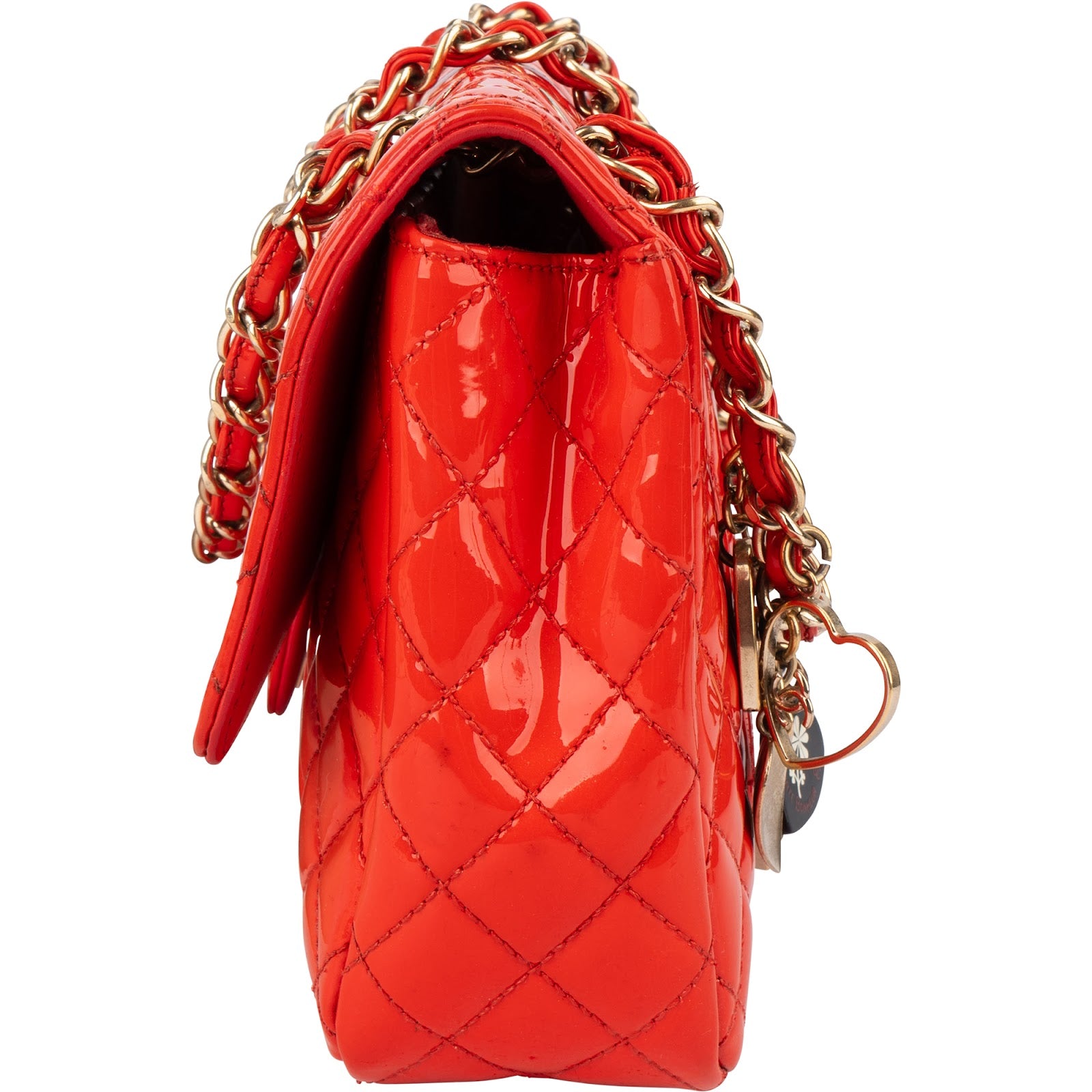 [🔄️B06 / F14] Chanel Patent Leather Medium Double Flap Crossbody Bag - vintageandkickz