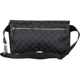 Gucci Black Monogram GG Canvas Belt Crossbody Bag