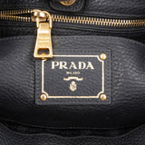 Prada Black Vitello Daino Leather Tote Handbag