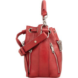 Yves Saint Laurent Red Leather Small Emmannuelle Rider Zipped Bucket Crossbody Handbag