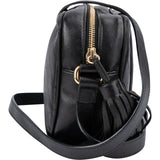 Gucci Black Stitched Calfskin Soho GG Camera Crossbody Bag