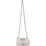 Chanel Vertical Striped Sequin Single Flap Crossbody Bag