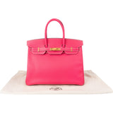 Hermès Rose Tyrien Epsom Leather Gold Birkin 35 Handbag