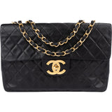 Chanel Quilted Lambskin 24K Gold Maxi Single Flap Crossbody Bag