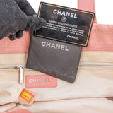 Chanel Pink Nylon Monogram New Travel Line Tote MM Shoulder Bag