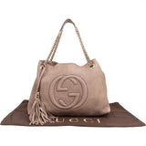 Gucci Granied Leather Soho Chain Tote Shoulder Bag