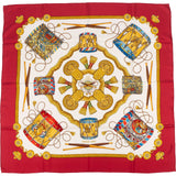 Hermès Les Tambours Silk Carre 90 Scarf Tuch