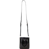 Prada Brushed Patent Leather Mini Tote Crossbody Handbag