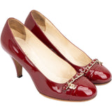 Chanel Red Patent Leather Chain CC Pumps (35,5)