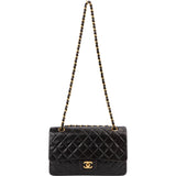 Chanel Quilted Lambskin 24K Gold Double Flap Shoulder Bag