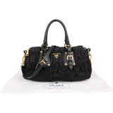 Prada Black Tessuto Gaufre Satchel Handbag