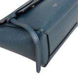 Celine Petrol Leather Grained Calfskin Belt Handbag