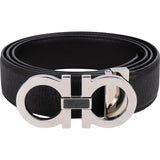 Salvatore Ferragamo Nero Pebbled Leather Gancini Belt (105)
