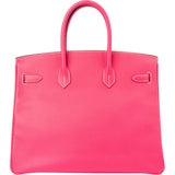 Hermès Rose Tyrien Epsom Leather Gold Birkin 35 Handbag
