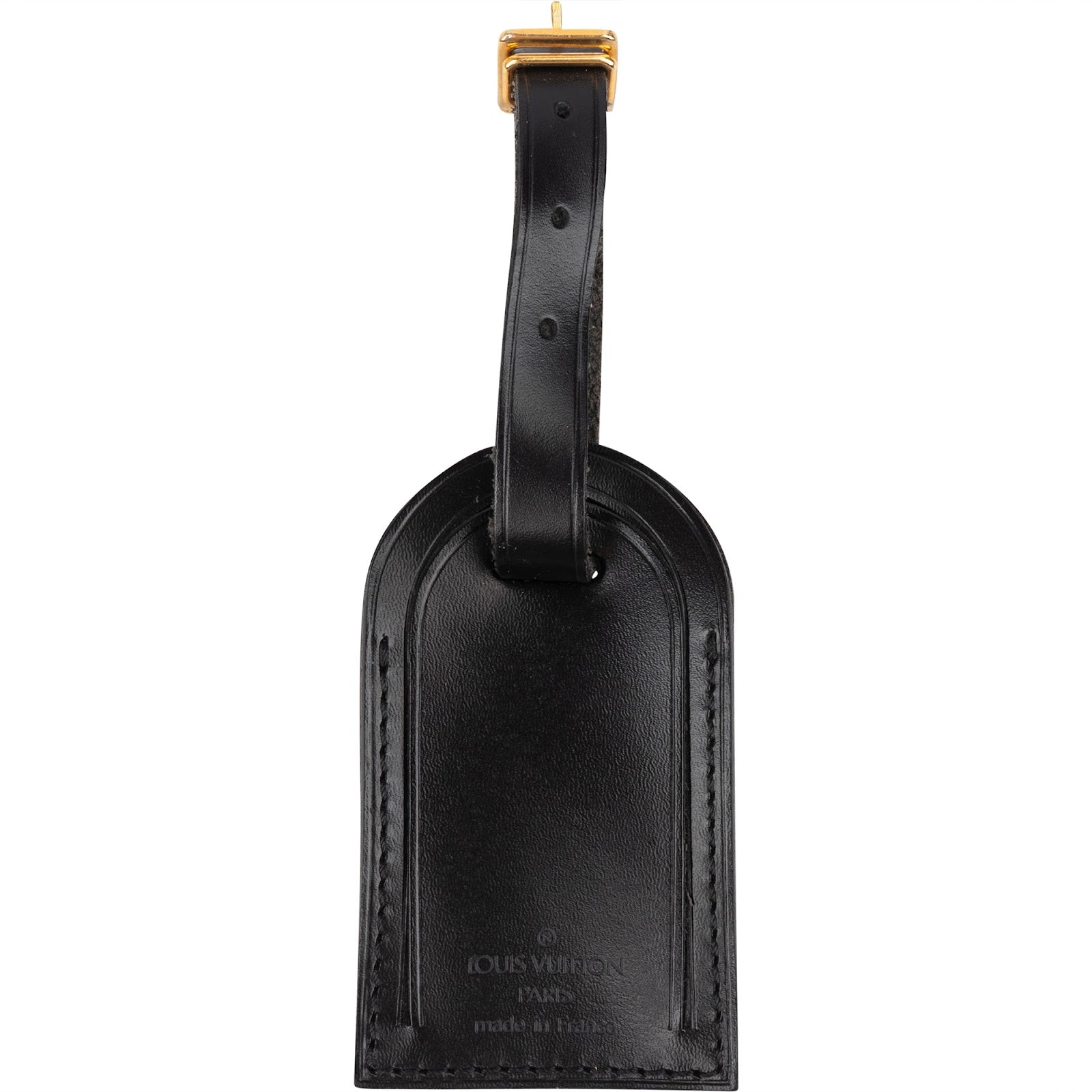 [🔄️B10 / F78] Louis Vuitton Noir Leather Luggage Tag - vintageandkickz