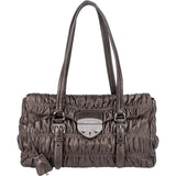 Prada Matelassé Nappa Leather Gaufre Coffer Satchel Shoulder Bag