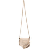 Gucci Pebbled Metallic Leather Soho Mini Saddle Chain Crossbody Bag