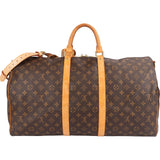 Louis Vuitton Monogram Canvas Keepall 55 Bandoulière Travel Bag