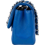 Chanel Quilted Lambskin Palladium Small Single Flap Crossbody Bag