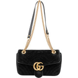 Gucci Matelassé Velvet GG Marmont Crossbody Bag